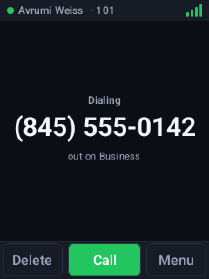 Dialer, dark theme