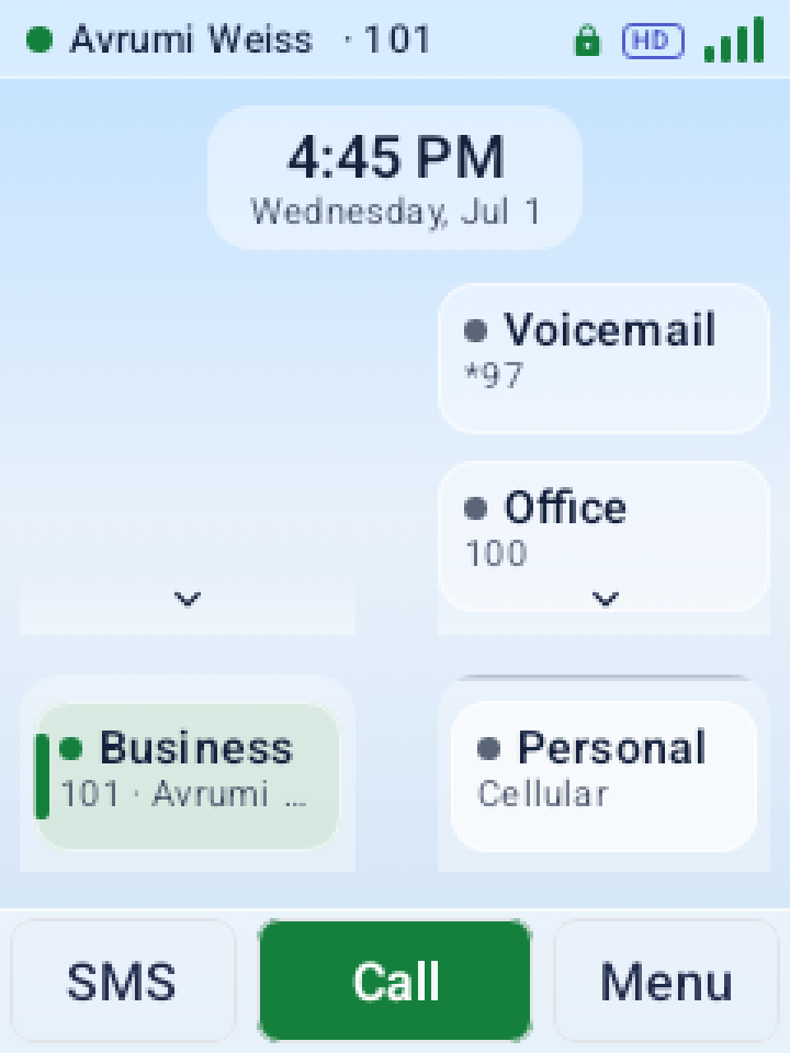App home screen