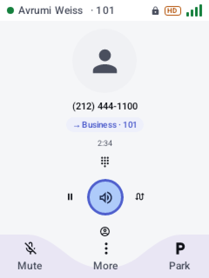 On a call, light theme